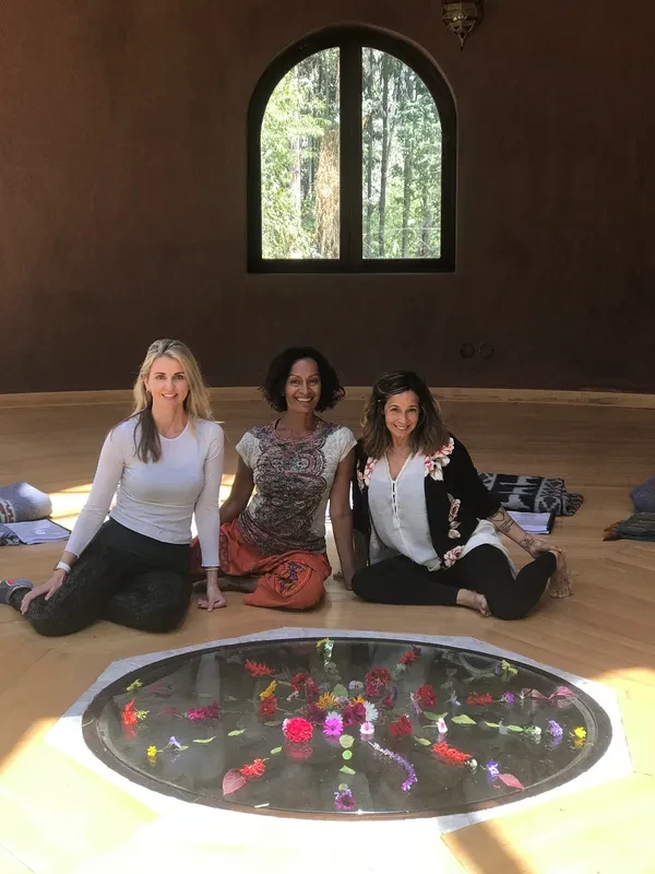 Leslie L Harrington before yoga shaman ceremony